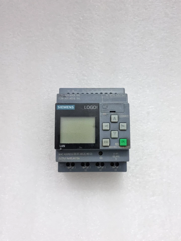 Siemens 6ED1052-1MD08-0BA0 Logo Plc BM12/24RCE 12/24Vdc Tested Working